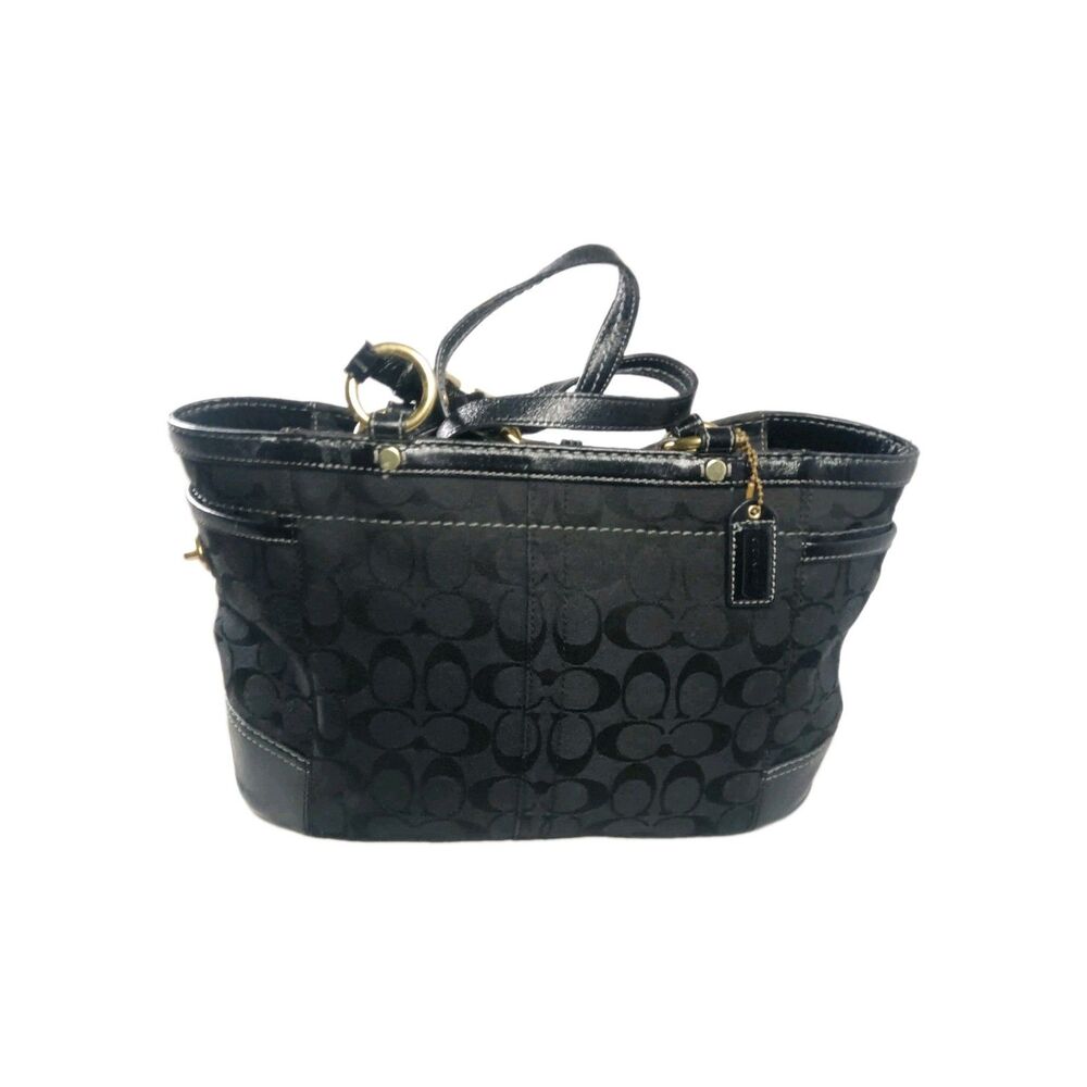Vintage Y2K Coach Signature Gallery Tote 11658 Shoulder Bag Handbag Black - Picture 2 of 9